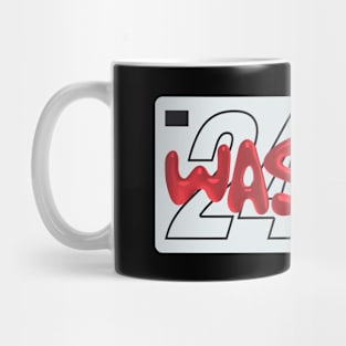 wasting 24/7 3d red word lettering art Mug